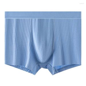 Mutande Boxer con filo Slip da uomo Intimo sexy Mutandine alte elastiche Custodia rigonfia Tronchi solidi maschili Pantaloncini con fondo sportivo