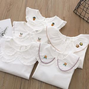 Pullover Children's Shirts School Girls White Long Sleeve Lace Kids Shirt Baby Toddler Teen Casual Children Clothes 231018