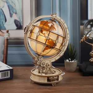 Doll House Accessories Wood Globe Lamp 3D Puzzle Games For Birthday Present For Kids Adults For Home Decor Building Blocks 3D 231019