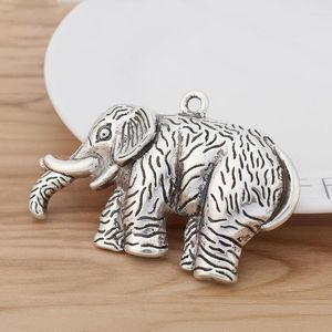 Hänge halsband 2 stycken tibetansk silver stor lycklig elefant charms hängsmycken för diy halsbandsmycken gör fynd tillbehör tillbehör