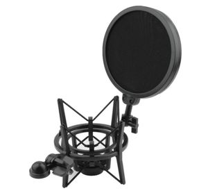 Ny mikrofonchockmonteringshållare med integrerad popfilterskärm Mikrofon MIC Professional Shock Mount3940308