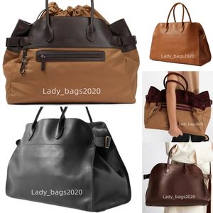 The Row Bag Margaux 15 Totes Grande Capacidade Lona Margua Margaux 17 Bolsa De Couro De Luxo Mulheres Designer Sacos De Ombro Plano Alça Fechamento Embreagem Bolsa