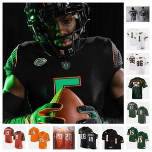 Miami Hurricanes Football Jersey 61 Francis Mauigoa 56 Leonard Taylor III 20 Williams 63 Samson Okunlola 8 Frank Ladson Jr. 39 Moss 44 Rueben Bain Jr. 13 Chantz Williams