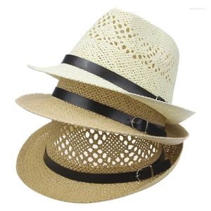 Basker Panama män hattar solid vit svart bälte sommarmask utomhus solskydd caster western cowboy panamas hatt