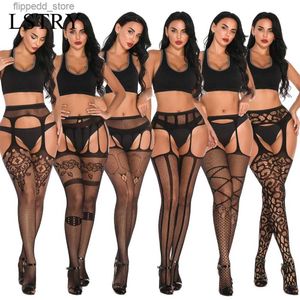 Calzini sexy Vendita calda Collant a rete Plus Size Calzini alti alla coscia Calze erotiche con reggicalze per le donne Lingerie sexy Taglie forti Q231019