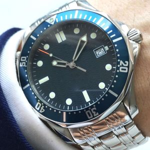 Omega Dial Christmas Автоматические механические синие 007 Керамический безель James Aqua Мужские часы Master Черные часы из нержавеющей стали Наручные часы Часы Eoyx