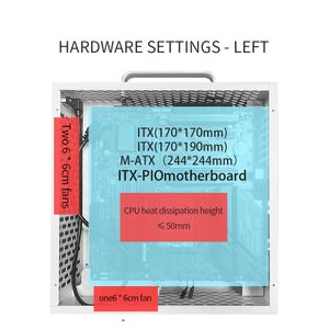 ITX-Chassis Computergehäuse MATX/ITX-PIO Motherboard DIY Shell Portable Desktop Mini Mini