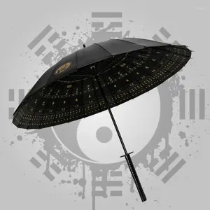 Umbrellas Sunny And Rainy Dual-purpose Umbrella Male Students Personality Long Handle Large Samurai Knife