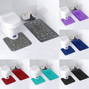 Bath Mats Goose Egg Stone Carpet Toilet Floor Mat Set Two Piece Bathroom Non Slip 231019