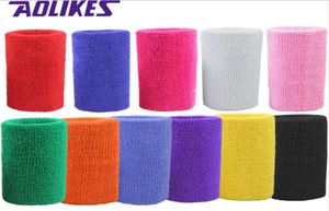Whole1 pc 1575 cm terry cloth wristbands sport sweatband hand band for gym volleyball tennis sweat wrist support brace wrap8858639