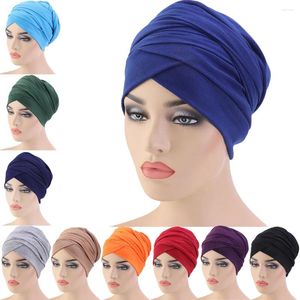 Ethnic Clothing Muslim Long Tail Scarf Hat Women Turban Chemo Cap Hair Loss Islamic Headwrap Head Cover Wrap Caps Headwear Dubai Arab Bonnet