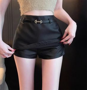 Weiblicher Herbst sexy pu Leder High Elastic Belt Gürtel Schwarz Farbe Dessinger Shorts SML