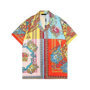 22SS Designer Shirt Mens Button Up Shirts Print Bowling Shirt Hawaii Floral Casual Shirts Men Slim Fit Short Sleeve Dress Hawaiian279s