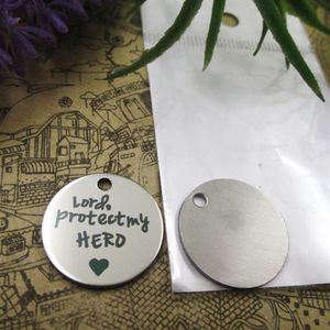 40pcs--stainless steel charms Lord Protect my hero more style choosing DIY pendants fo necklace307w
