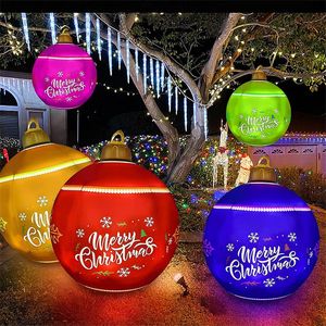 Christmas Decorations 60CM Outdoor Christmas Inflatable Decorated Ball Made PVC Giant Light Glow Large Balls Tree Decorations Outdoor Toy Ball 231019