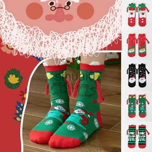 Noel Süslemeleri Noel Emme Elde Çoraplar Siyah ve Beyaz UNISEX Handheld Socks Girl Harajuku Güzel Çift Pamuk Çoraplar X1019