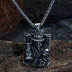 Pendant Necklaces Retro Accessories Domineering Grave Keeper Necklace For Men Nordic Fashion Jewelry Punk Personality Trend Chain