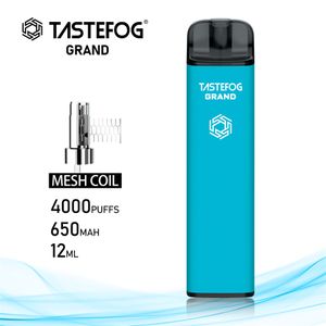 Meistverkaufter hochwertiger Einweg-Vape-Stift, wiederaufladbar, Tastefog Grand 4000 Puffs mit großem Dampf