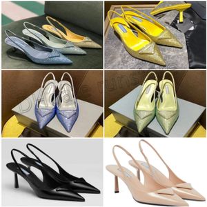 Water Diamond Jewelry Women's High Heel Shoes Evening Dress Shoes Slip-On Slingback Heel Sandals Slim High Heel Dress Luxury Designer Shoe Factory Footwear