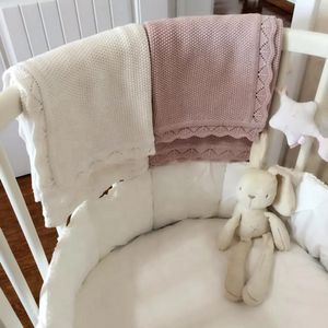 Coperte Fasce Lavorate a maglia Born Swaddle Wrap 100% cotone Super morbido 100 * 80 cm Coperte per neonati Coperte per neonati Passeggino Trapunta per culla 231017