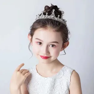 Hårtillbehör krona tiara barn koreansk prinsessa söt liten flicka födelsedag flickor catwalk show band