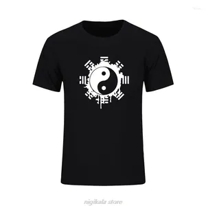 Herr t-skjortor mode sommarkvalitet tryck t-shirt män toppar kinesiska tai chi bläck ying yang bomull eu storlek xs-5xl överdimensionerad tee