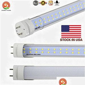 Tubos LED Navio Fedex Led T8 Tubo 4Ft 28W 2835 G13 192 Leds Lâmpada de Luz Bb 4 Pés 1.2M Linha Dupla 85-265V Iluminação Fluorescente Substitua Dhiiz