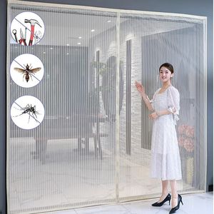 Cortinas transparentes Cortina de porta magnética forte Anti-mosquito e à prova de insetos Fechamento automático Gaze invisível Redes mosquiteiras de grande porte para portas 231019