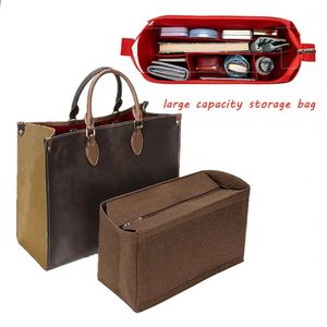 Evening Bags Storage Bag Felt Organizer Fit For Handbag Tote High Capacity Cosmetic Home Travel Insert Liner Makeup 231018