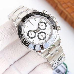 Ice Dial Dial Man يشاهد Chronograph Ceramic Ceramic 904L Oystersteel Designer للأزواج الساعات 7755