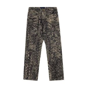 Pantaloni taglie forti da uomo Jeans da uomo Stampa di lettere stampate complete Pantaloni casual alla moda hip-hop da uomo262k