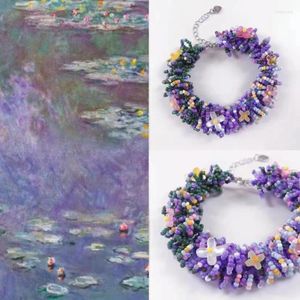 Strand Original Vacker Monet Garden Wind Pure Handgjorda rispärlor av hög kvalitet Pärlade armband Kvinna