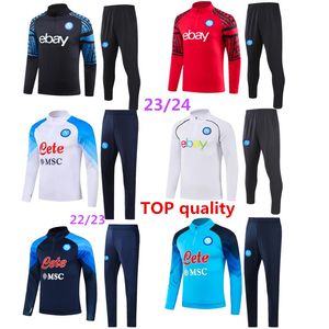 22 23 24 24 ADUKT Kids Napoli Tracksuit piłkarski Zestaw piłkarski 2023 2024 SSC Neapol AE7 D10S HOMMES SUART Zużycie Formacja Tuta Chandal Jogging