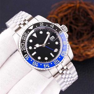 ROLAXS Herrklocka armbandsur svart keramisk bezel rostfritt stål 40mm klocka 116710 automatisk GMT mekanisk rörelse mästare Montre de luxe kalendernummer klockor