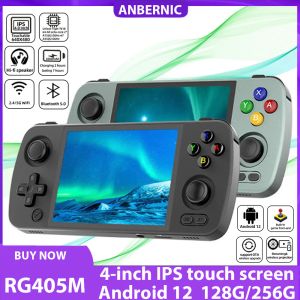 Console de jogos portátil de metal RG405M Android 12 Sistema Unisoc Tiger T618 Console de jogos com tela IPS de toque de 4 polegadas