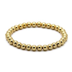 1PCS 6mm Natural Stone Beads Jewelry Real Gold Plated Round Copper Beads Men's Bracelets Gift245G