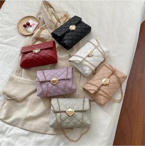 Torby wieczorowe Kobiet torebki na ramię Messenger Girl Crossbody Bag Mały kwadratowy czarny/biały/jasnoszary/wino czerwony/jasny fioletowy/różowy