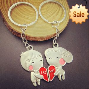 Fashion Male and Female Lovers Key Chain Heart Shaped Love Bag Car Keyring Pendant Accessories Valentine's Day Couple Gift