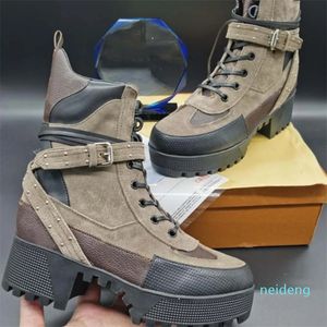 2024 Diseñador -Botas de vaquero Tacones altos Botines Mujeres Negro Blanco Marrón Cuero Tobillo Zapatos 35-42