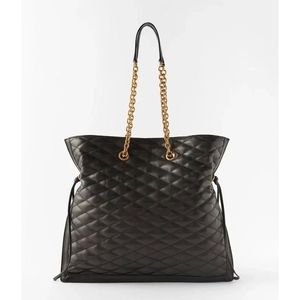 LE POCHON tote Mulheres gaby super fashion sacolas de compras Couro genuíno Acolchoado diamante padrão de verificação bolsa crossbody bolsa de ombro com corrente Fechamento com cordão