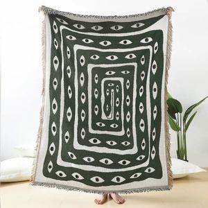 Filtar Textil City Ins Eye Snake Throw Filt Home Decor Mattvägg Hängande utomhuscamping Picknick Mat Beach 125x150cm 231019