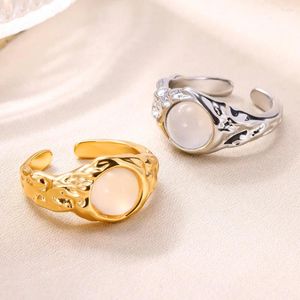 Cluster Rings Vintage Artificial Stone For Women Emerald Color Opal Anillo Square Couple Elegant Wedding Engagement Jewelry Gifts