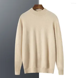 Men's Sweaters RONGYI Spring And Autumn Cashmere High-quality Pullover Sweater Business Leisure Solid Color Semi-turtleneck Top