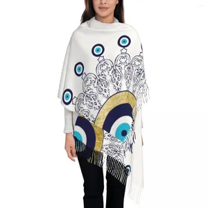 Scarves Nazar Evil Eye Mandala Scarf For Womens Warm Winter Pashmina Shawls And Wrap Charms Greek Amulet Long Large Shawl Ladies