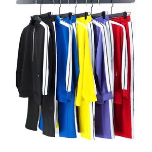 Tute da uomo firmate da donna abbigliamento sportivo Felpa giacca pantaloni colore bianco striscia cerniera laterale casual alta qualità essenziale221K