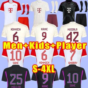 3XL 4XL 23 24 Bayern München Fußballtrikots DE LIGT SANE 2023 2024 Fußballtrikot GORETZKA GNABRY Camisa de Futebol KIMMICH Fans Spielerversion Set dritte Herren Kinder-Kits