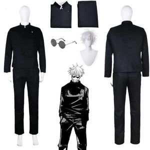 Anime Jujutsu Kaisen Gojo Satoru Occhiali Cosplay Uniforme scolastica Parrucca Costume di Halloween Uomo Cosplay per adulti