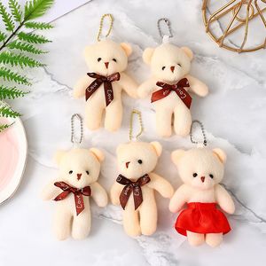 Cute Tie Teddy Bear Plush Doll Little Bear Bag Pendant Pendant Doll Keychain Doll Gift Wholesale