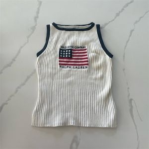 Kvinnors stickor tee casual broderad tryckning stickad tank tröja harajuku mode streetwear ärmlös pullover hösten vinterkläder 231018