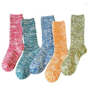 Women Socks PEONFLY Fashion Harajuku Candy Color Coarse Needle Pile Heap Cute Woman Autumn Winter Keep Warm Thick Cotton Hosiery